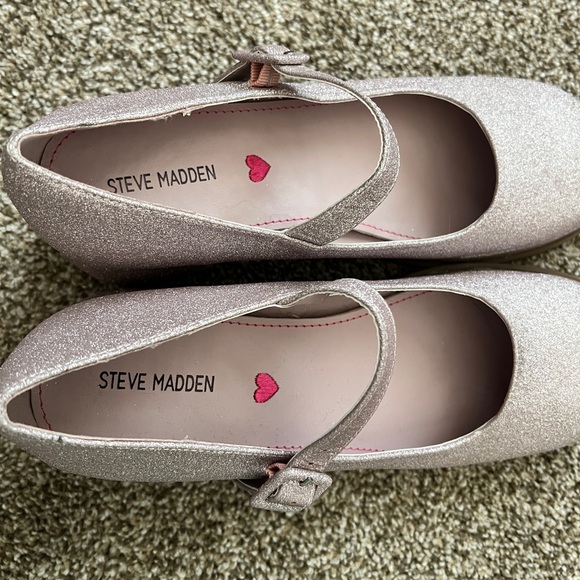 Steve Madden Size 7 Pink Glitter Block Heels Mary Jane JDrama - Picture 3 of 14
